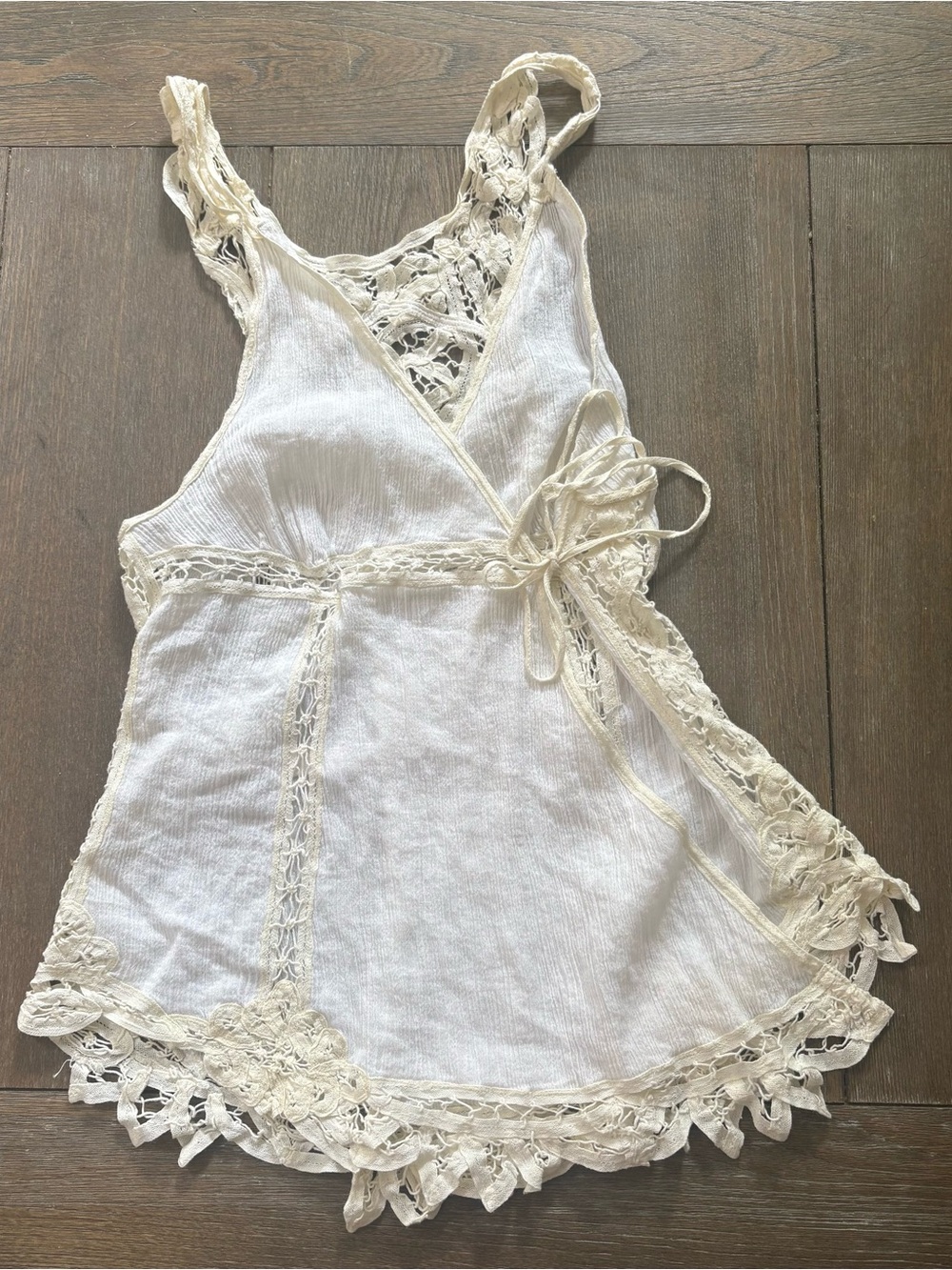 Free People Boho Lace Trim Wrap Tank